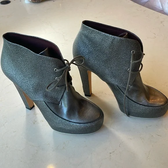 Chanel Silver Gray Boots - Picture 1 of 14